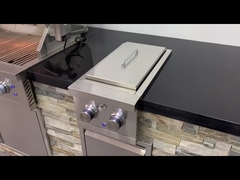 Churrasqueira de aço inoxidável ao ar livre com queimador lateral duplo 12,6